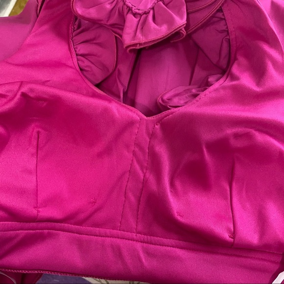 I.N. San Francisco Fuchsia Frilled Halter Dress - Picture 8 of 12